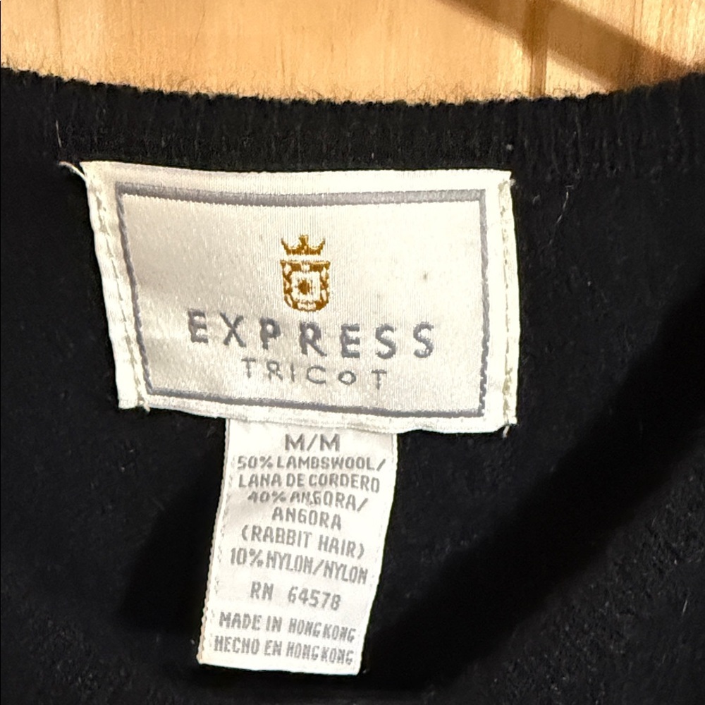 Express Tricot Women's Elegant Black Cardigan button up - Picture 2 of 5